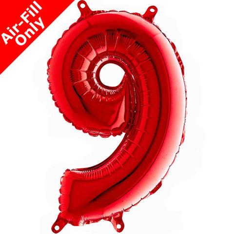14 Inch Red Number 9 Foil Balloon