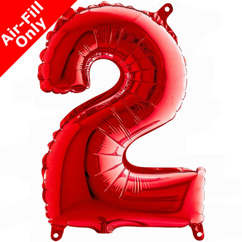 14 Inch Red Number 2 Foil Balloon