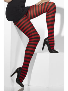Red & Black Striped Tights