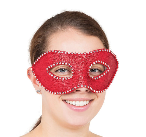 Red Eye Mask with Diamonds
