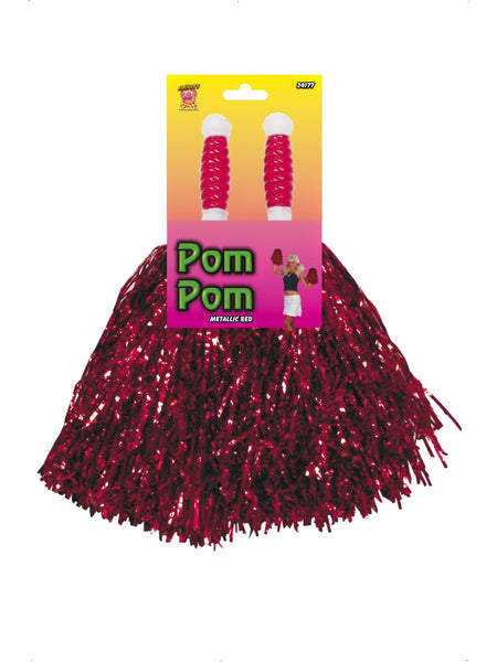 Red Metallic Pom Poms