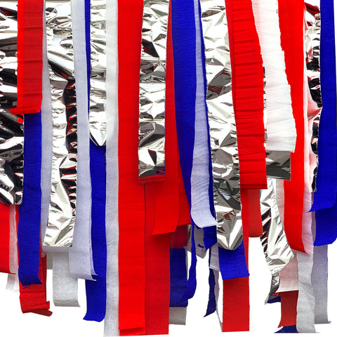 A Day To Remember Red, White and Blue Crepe Streamers