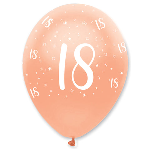 Rose Gold Pearlescent 18th Balloons (6pk)