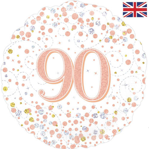 18" Rose Gold Fizz 90th Birthday Foil Balloon
