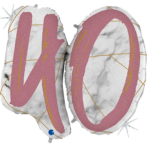 40 Inch Marble Mate Rose Gold 40th Birthday Foil Balloon