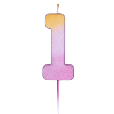 Number 1 Rose Gold Ombre Candle