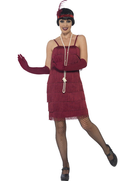 Short Burgundy Flapper Costume
