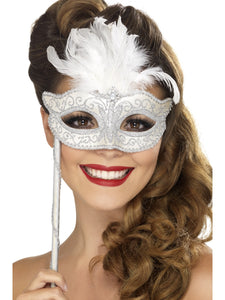 Silver Baroque Fantasy Eye Mask