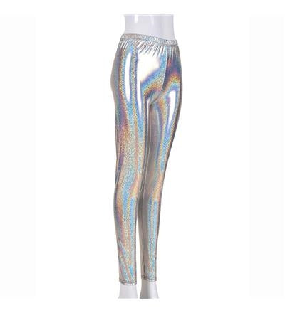 Silver Metallic Leggings