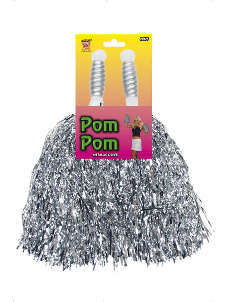Silver Metallic Pom Poms