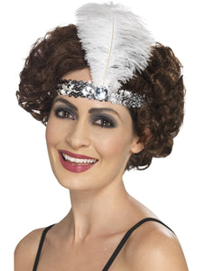 Silver Sequin Flapper Headband