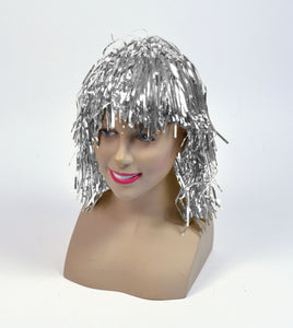 Silver Tinsel Wig