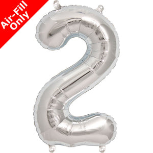 16 Inch Silver Number 2 Foil Balloon