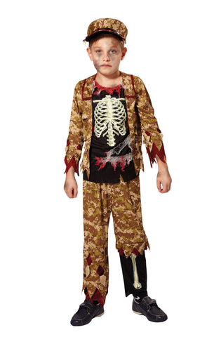 Skeleton Boy Soldier Costume