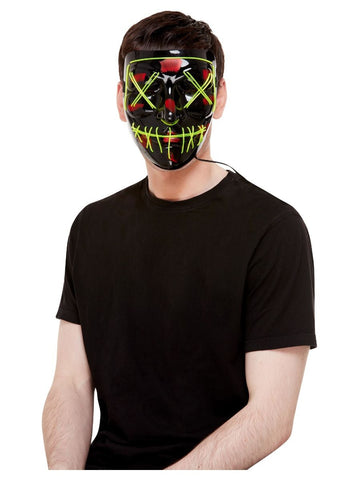 Neon Green Stitch Face Light-Up Mask