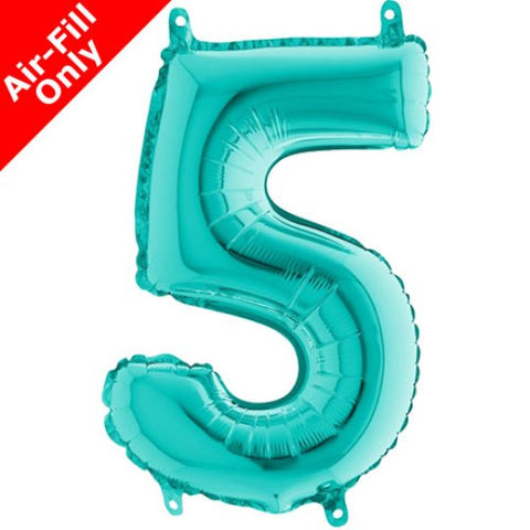 14 Inch Tiffany Blue Number 5 Foil Balloon