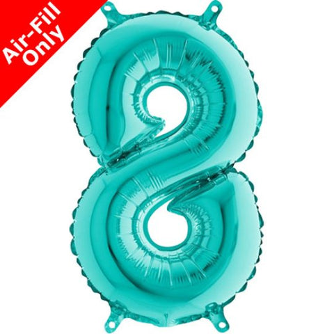 14 Inch Tiffany Blue Number 8 Foil Balloon