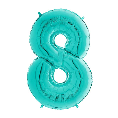 26 Inch Tiffany Blue Number 8 Foil Balloon
