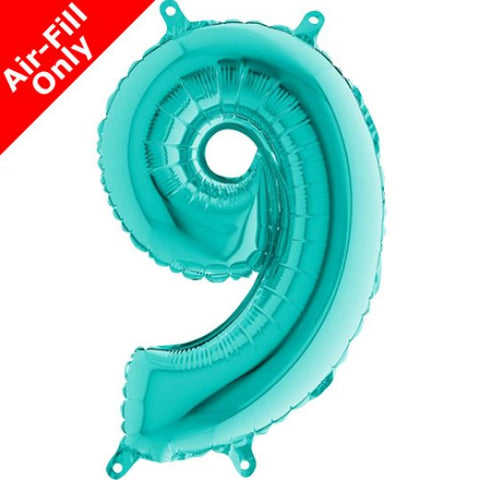 14 Inch Tiffany Blue Number 9 Foil Balloon