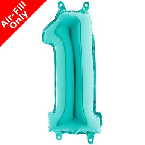 14 Inch Tiffany Blue Number 1 Foil Balloon