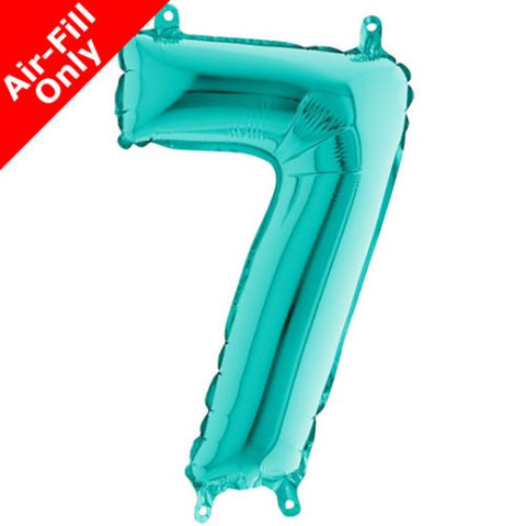14 Inch Tiffany Blue Number 7 Foil Balloon