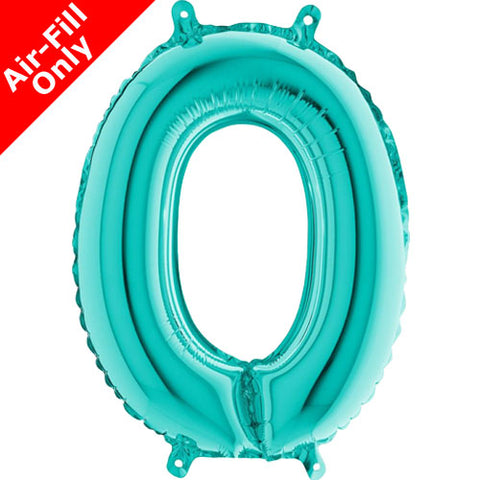 14 Inch Tiffany Blue Number 0 Foil Balloon