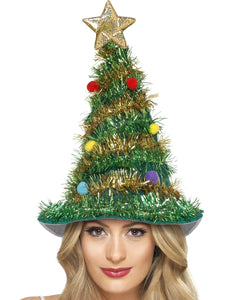 Tinsel Christmas Tree Hat