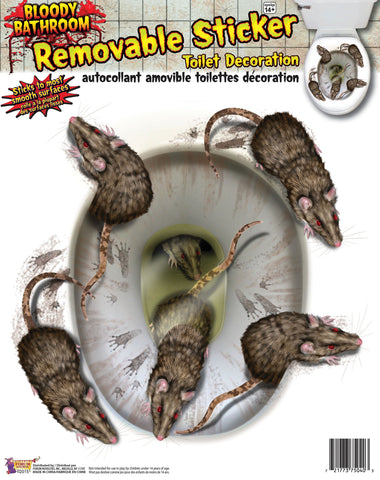 Bloody Bathroom Rat Toilet Sticker