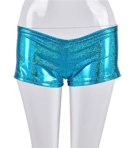 Turquoise Metallic Hot Pants