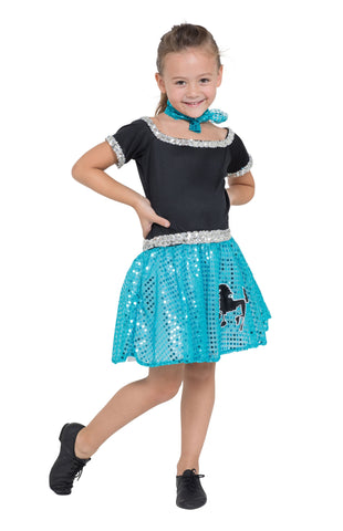 Turquoise Sequin Poodle Dress Costume