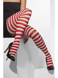 White & Red Striped Tights