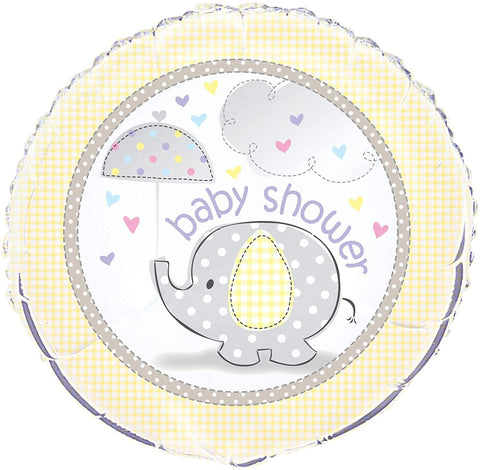 18 Inch Yellow Elephant Baby Shower Foil Balloon