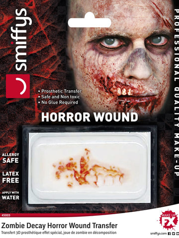 Zombie Decay Horror Wound Prosthetic Transfer